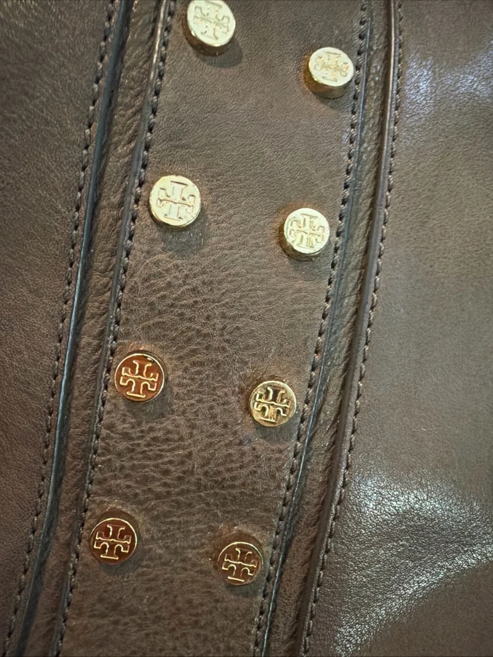 Tory Burch Leather Studded Crossbody Flap Adjustable Bag